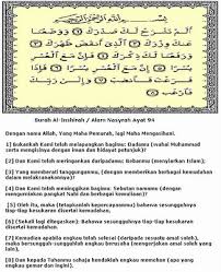 Hizib surat alam nasyroh veya sık sık astım 'bambu runcing olarak adlandırılır. Alam Nashrah