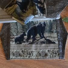 Wilderness Black Bear Table Runners Placemats
