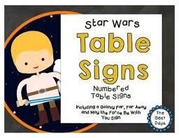 Star Wars Themed Table Signs Star Wars Classroom Star Wars Theme Table Signs