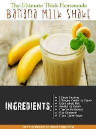 Thick Banana Milkshake In A Blender Recipe Banana Milkshake Recipe Banana Shake Recipe Shake Recipes