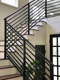 Make your interior stair railings stand out with these economical stair parts. Our Finished Staircase With Horizontal Stair Railing Daly Digs Metal Stair Railing Diy Stair Railing Staircase Design