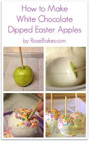 Chocolate covered apple slices are the perfect fall dessert snack for halloween. How To Make White Chocolate Dipped Easter Apples Rose Bakes