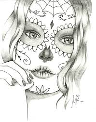 They will be more interesting when they are adorned with the addition or little pattern. Cute Girl Sugar Skulls Coloring Pages