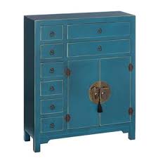 Cette console métal et bois souffle la douceur avec la chaleur de ses façades de tiroirs en bois. Meuble D Entree 2 Portes 8 Tiroirs Bleu Meuble Chinois Pekin Achat Prix Fnac