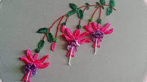 Amazing Embroidery How To Embroider Fuchsia Brazilian Flower Embroidery Mali Hand Embroidery Patterns Flowers Embroidery Flowers Sewing Embroidery Designs