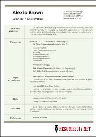 business administration resume examples