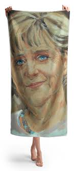 Angela Merkel Beach Towels for Sale