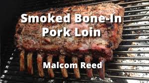 Carve the pork loin with crackling attached into slices using a serrated knife and serve with your favourite vegetables and the apple and cider gravy. Bone In Pork Loin Roast Recipe How To Smoke A Bone In Pork Loin Roast Youtube