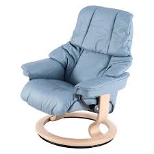 Small recliner chairs can be sold starting as low as eighty five dollars. Stressless Reno Small Recliner Chair Stool With Classic Base In Paloma Sparrow Blue Oak