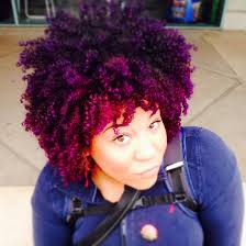 When you embrace purple hair, the world of lipsticks opens up to you! 15 Gorgeous Ways Black Women Wear Purple Hair Natural Hair Styles Natural Hair Color Dry Colored Hair