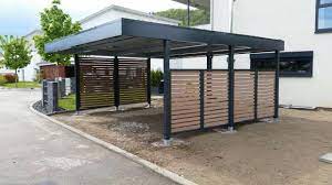 Carport Als Doppelcarport Mit Wandelementen Von Siebau Metalbarnhomes Carport Als Doppelcarport Mit Wandelemente Double Carport Carport Designs Carport Garage