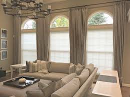 Transitional Living Room With Drapery Panels And Shades Love The Hardware That Extends Over All Living Room Draperies Living Room Drapes Living Room Windows