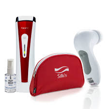 Silk N Facefx Anti Aging Led Light Device Set With 1 Ounce Silk N Serum 79 Value Silk N Swirl Cleansing Brush Device Toiletry Beauty Bag Silk N Facefx Silk N Facefx Serum Swirl Bag