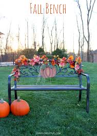 Nothing spells gloriously idyll time and hours passed in quiet contemplation like a gorgeous garden bench. Easy To Decorate Fall Outdoor Bench Oh My Creative