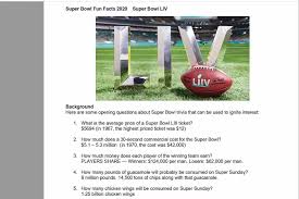Feb 02, 2020 · super bowl 2020 is finally upon us, with the kansas city chiefs facing the san francisco 49ers at 6:30 p.m sunday in miami. Super Bowl 54 Fun Facts And Math Activity Ti 84