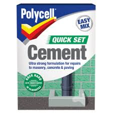 ± 2 parts plaster of paris to 1 part clean water. Polycell Quick Set Cement Polyfilla