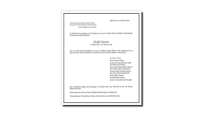 Traueranzeige — traueranzeige,die:⇨todesanzeige … das wörterbuch der synonyme. Vorlagen Schaffhauser Nachrichten