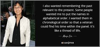 He/she/it will have been setting in alphabetical order. Maya Lin Quote I Also Wanted Remembering The Past Relevant To The Present