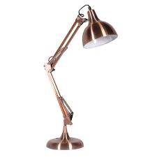Decorative copper pipe desk lamp: Copper Angled Desk Lamp Michael O Connor Furniture