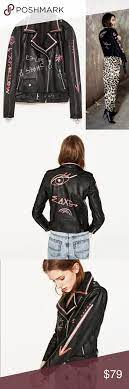 Zara Nwt Graffiti Painted Biker Moto Jacket Jackets Moto Biker Jacket Moto Jacket