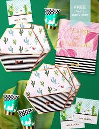 Colorful papel picado table runners Cactus Llama Fiesta Party Pack