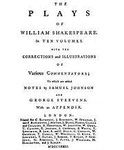 The Plays Of William Shakespeare Wikipedia