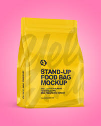 Download Matte Food Bag Mockup In Bag Sack Mockups On Yellow Images Object Mockups PSD Mockup Templates