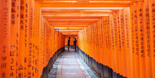 A torii gate marks the approach and entrance to a shinto shrine. Wallpaper Japan Temple Garden Moss Symmetry Orange Sony Japanese Torii Pagoda Shrine Zen 7 Kyoto Travel Heritage Zeiss Carlzeiss Gate Inari Nex Scenic Lenses Fushimi Sonnarte1824 Aisle Zeissphk14 5492x2772 876330 Hd