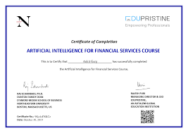 Certification Course Artificial Intelligence For Financial Services Edupristine