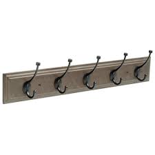 Franklin Brass 26 51 In Driftwood And Soft Iron Pilltop Coat And Hat Hook Rack Fbpllt5 513 R The Home Depot Wall Mounted Coat Rack Franklin Brass Decorative Wall Hooks