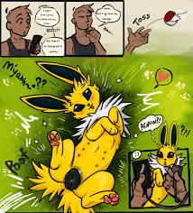 animal genitalia animal pussy black pussy blep canine genitalia  canine pussy cellphone charger comic dialogue duo eeveelution female feral  generation 1 pokemon genitals heart hi res human humor jolteon