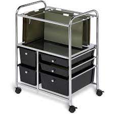 Free shipping on all orders over $35. Honey Can Do 5 Drawer Hanging File Rolling Cart Chrome Black Walmart Com Walmart Com