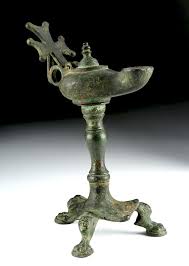 Lamp oil crystal foot bronze. Late Roman Byzantine Bronze Oil Lamp With Stand For Sale From 25th June To 12th July Bidsquare