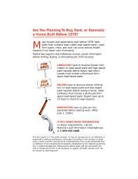 The symptoms of lead based paint poisoning are very important to know. Lead Paint Epa Brochure