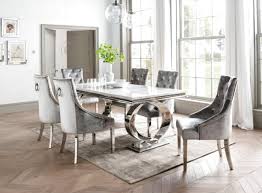 Posh round dining table and 4 dining chairs. 2 M With Option Of 4 6 Seater Velvet Chairs 1 6 M Black Glass Niches French Style Louis Stainless Steel Chrome White Black White Marble Glass Dining Room Table 1 6 M