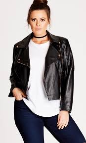 Black Zip Biker Pleather Jacket Plus Size Leather Jacket Leather Jacket Girl Pleather Jacket
