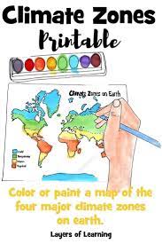 Temperature and pressure patterns in the troposphere students will construct a graph which illustrates the temperature and air teaching activity: Color A Map Of Climate Zones Layers Of Learning In 2021 Climate Zones Earth Science Lessons Climate Activities
