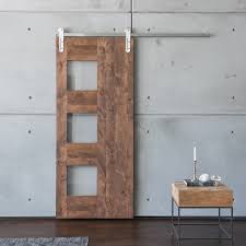 Mid Century 3 Panel Sliding Barn Door Artisan Hardware Interior Sliding Barn Doors Modern Barn Door Modern Sliding Barn Door
