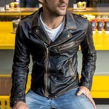 Men S Street Patrol Wind Leather Stand Collar Jacket Ootdmw Com Stand Collar Jackets Men Street Leather Jacket Men