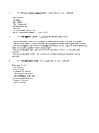 Materi tps adalah kemampuan penalaran umum, kemampuan kuantitatif termasuk matematika, pengetahuan dan pemahaman umum, serta kemampuan memahami bacaan dan menulis. Contoh Soal Cpns 2021