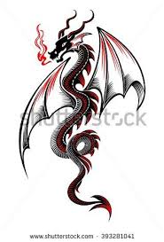 Black And Red Dragon Tattoo Designs Black And Red Tribal Dragon Tattoo Vector Illustration Tribal Dragon Tattoo Dragon Tattoo Vector Small Dragon Tattoos