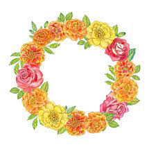 Watercolor Mexican Floral Arrangements Clipart El Dia De Etsy Wreath Clip Art Flower Frame Png Flower Frame