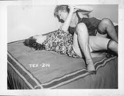 Original B/W Nude Real Photo- 2 Women Catfight- Wrestling- Stockings-  Panties #1 | eBay