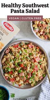 Healthy Southwestern Pasta Salad Hummusapien Recipe Pasta Salad Vegetarian Pasta Recipes Side Dish Recipes