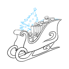 How To Draw Santa S Sleigh Really Easy Drawing Tutorial How To Draw Santa Reindeer Drawing Drawing Tutorial Easy