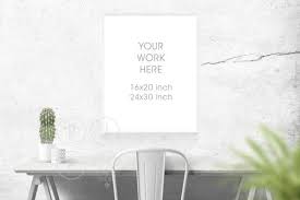 Frame Mockup 16x20 Poster Frame Mockup 24x30 Thin Frame Timber Frame Mockup Digital Frame 16x20 Frame Mockups Free Packaging Mockup Mockup Desk
