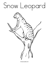 Top 10 leopard coloring pages for kids: Snow Leopard Coloring Page Twisty Noodle