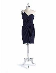 Navy Embellished One Shoulder Dress Lord And Taylor Also Available Long There Is A Pic Of Back On Model On Long Sty Dresses Cocktail Dress Womens Dresses