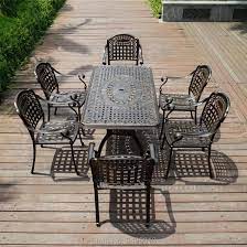 Browse selection of modern aluminium chairs, tables and dining sets, in a range of colours and styles, always at attractive prices. Set Of 7 Piece Cast Aluminum Patio Furniture Dining Set Outdoor Furniture Table And Chairs Durable All Weather Garden Furniture Sets Aliexpress