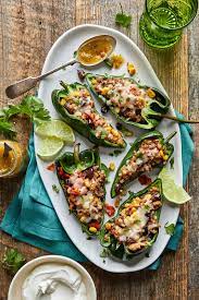 Easy Stuffed Poblano Peppers Olive Mango Recipe Blt Salad Recipe Blt Salad Stuffed Peppers